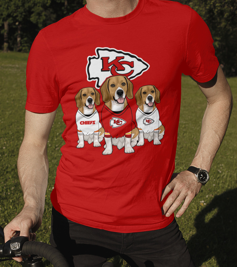 Kc Chiefs Beagle Trio Dogs T-Shirt