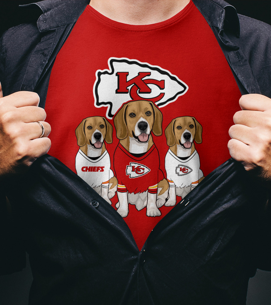 Kc Chiefs Beagle Trio Dogs T-Shirt