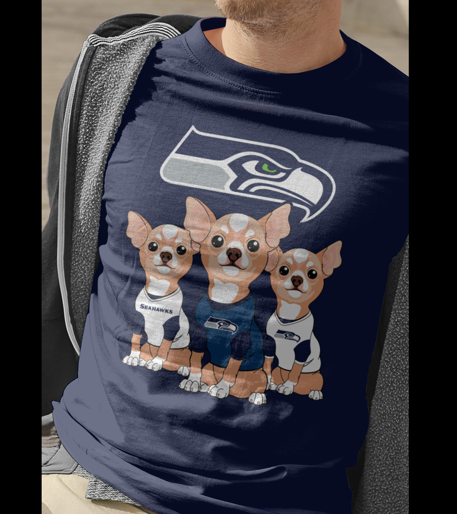 Seahawks Chihuahua Trio T-Shirt