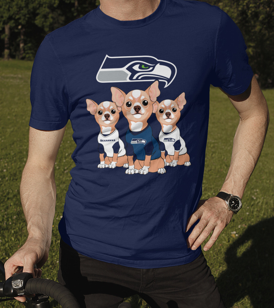 Seahawks Chihuahua Trio T-Shirt