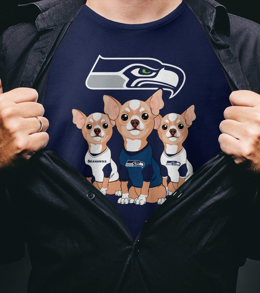 Seahawks Chihuahua Trio T-Shirt