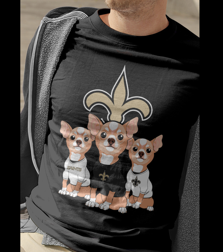  New Orleans Saints Chihuahua Trio T-Shirt