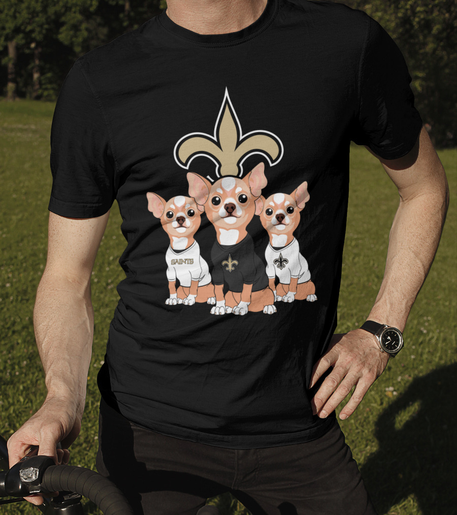  New Orleans Saints Chihuahua Trio T-Shirt