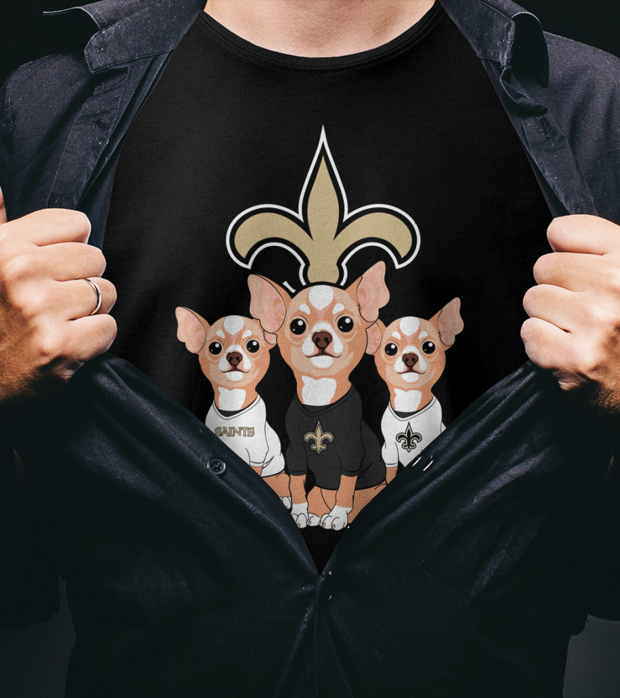  New Orleans Saints Chihuahua Trio T-Shirt