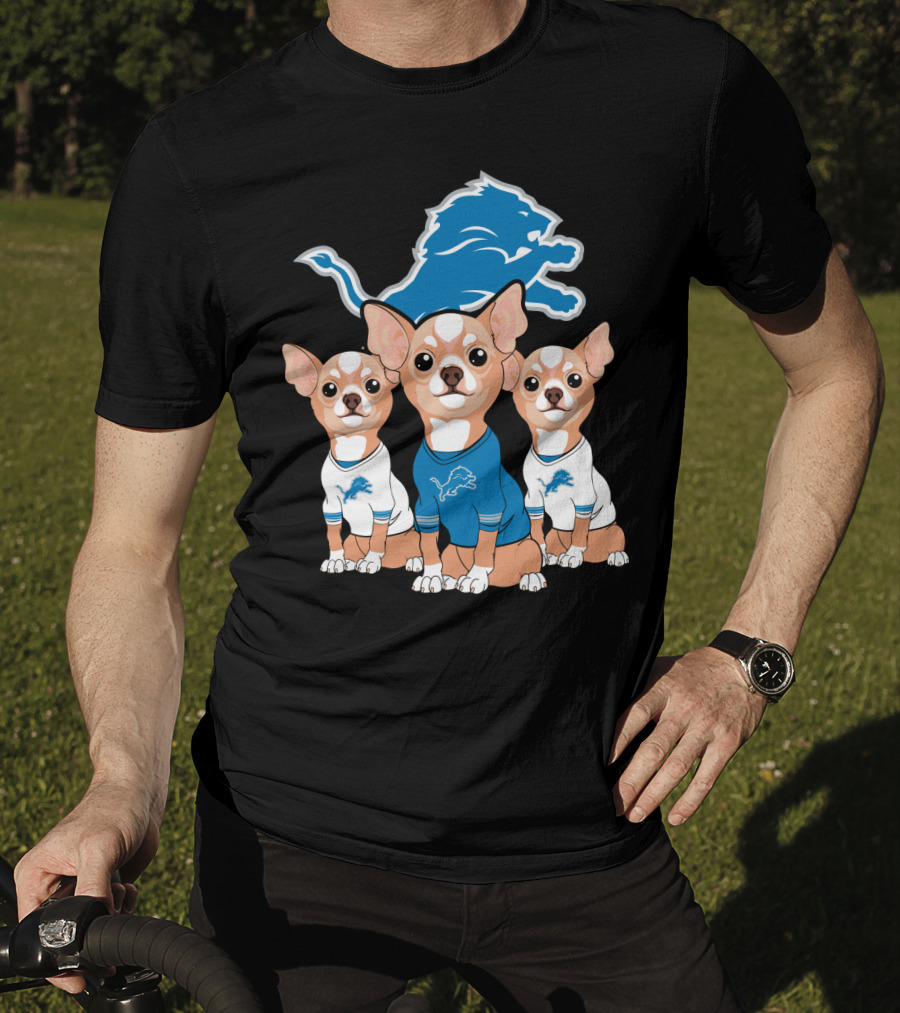 Detroit Lions Chihuahua Trio T-Shirt