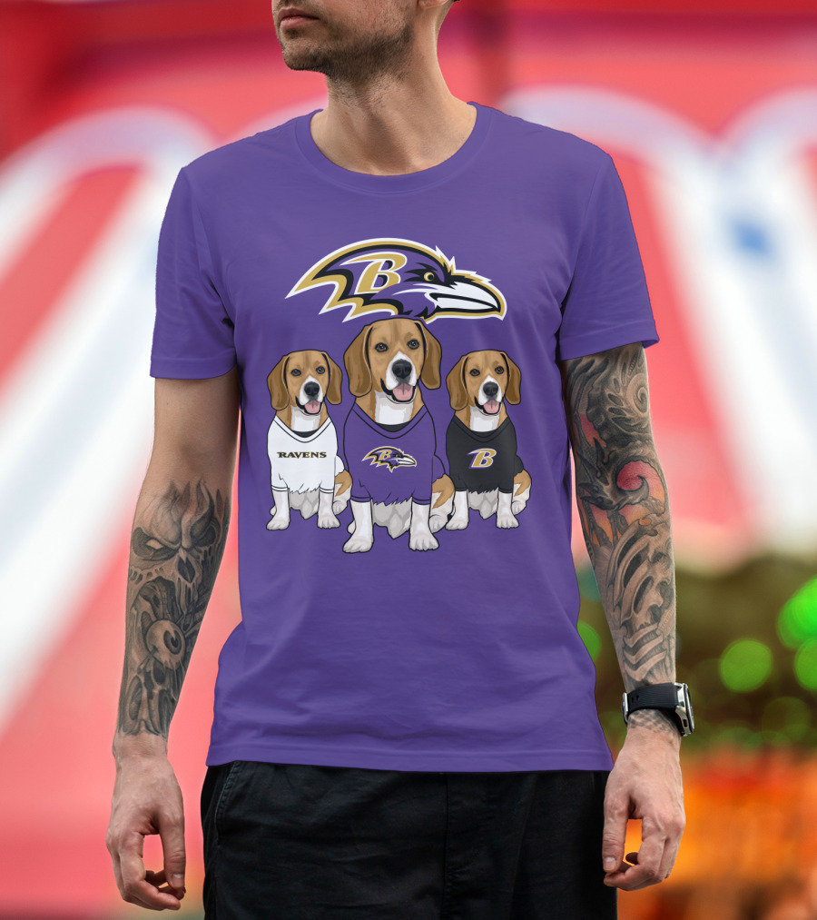 Baltimore Ravens Beagle Trio T-Shirt