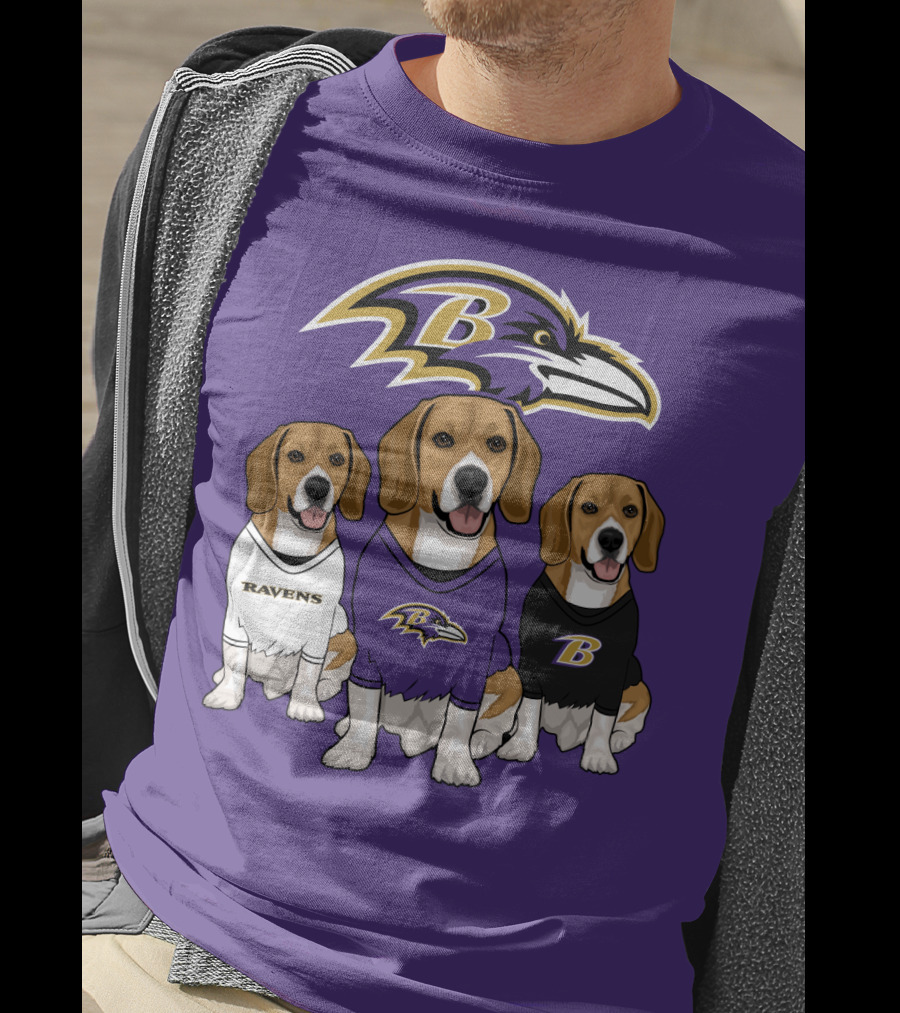 Baltimore Ravens Beagle Trio T-Shirt