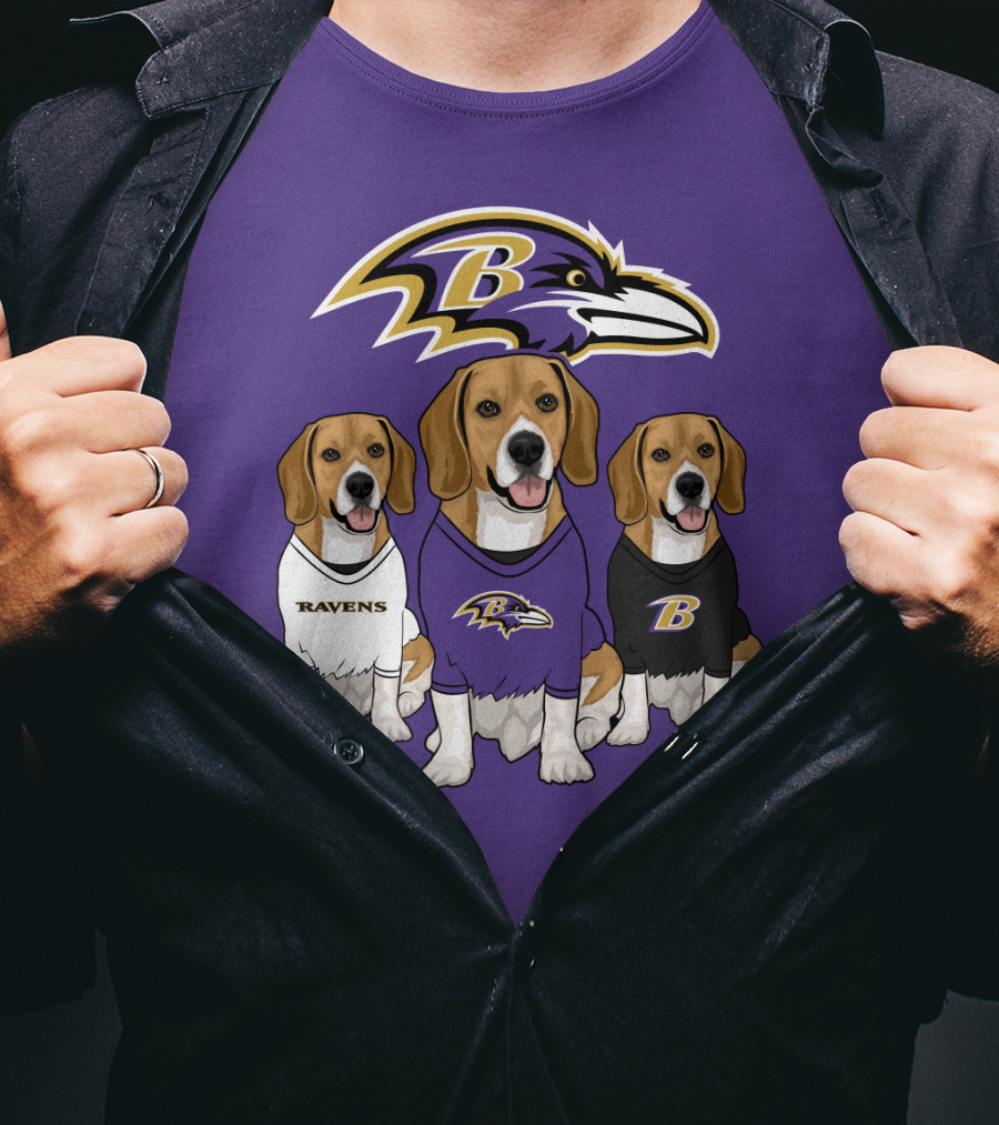 Baltimore Ravens Beagle Trio T-Shirt