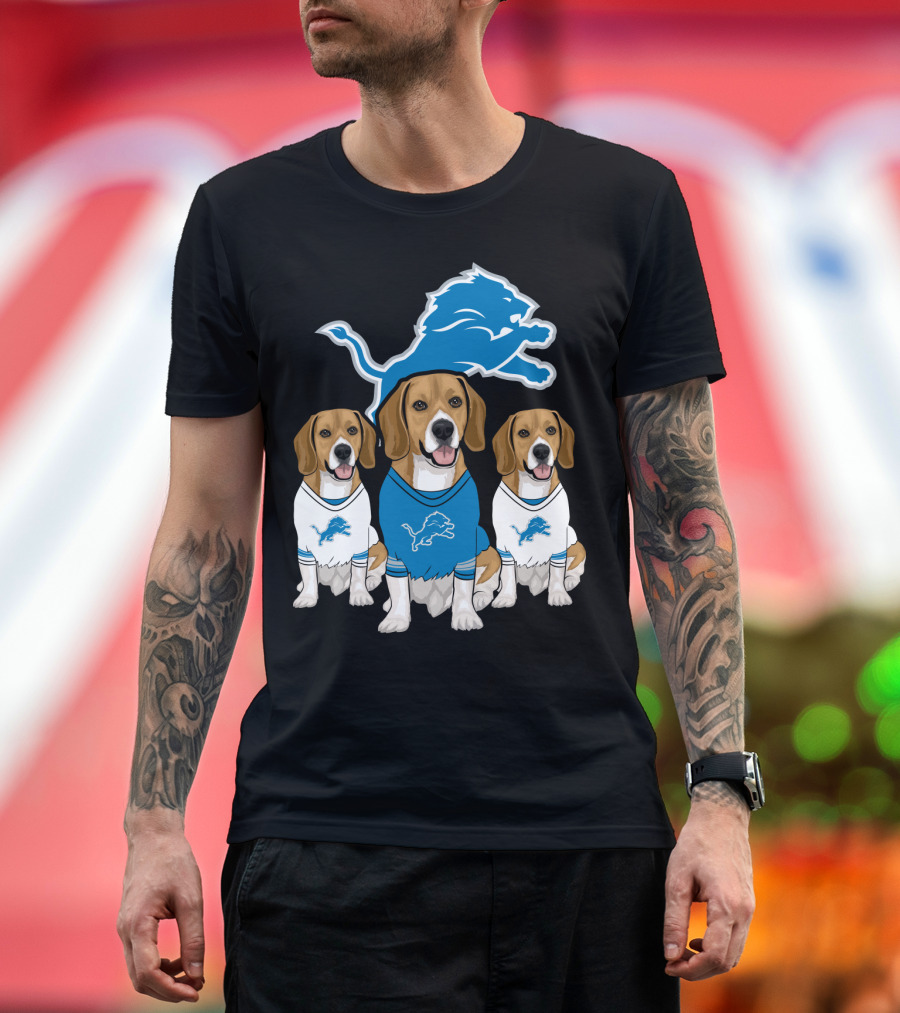 Detroit Lions Beagles T-Shirt
