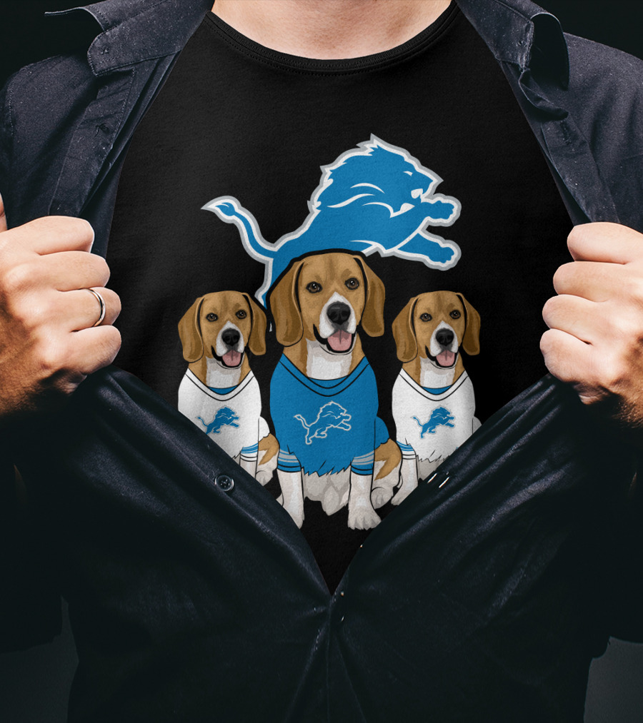Detroit Lions Beagles T-Shirt