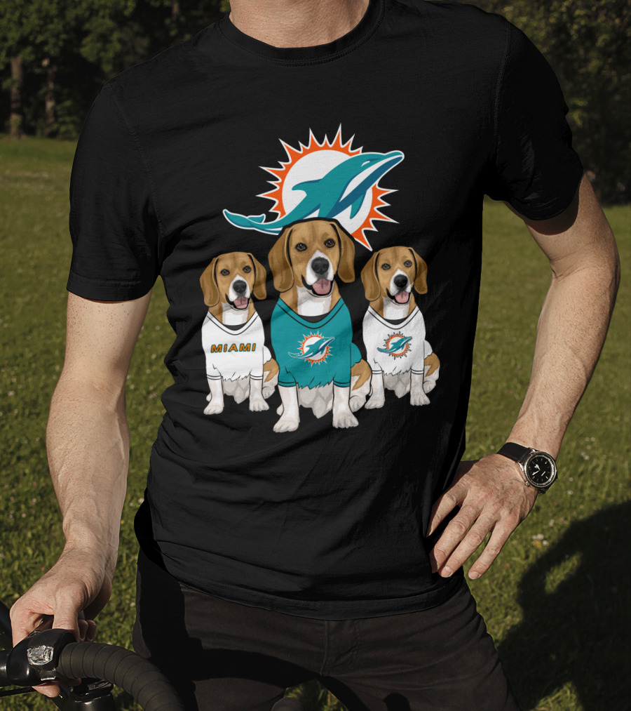 Miami Dolphins Beagle Trio T-Shirt