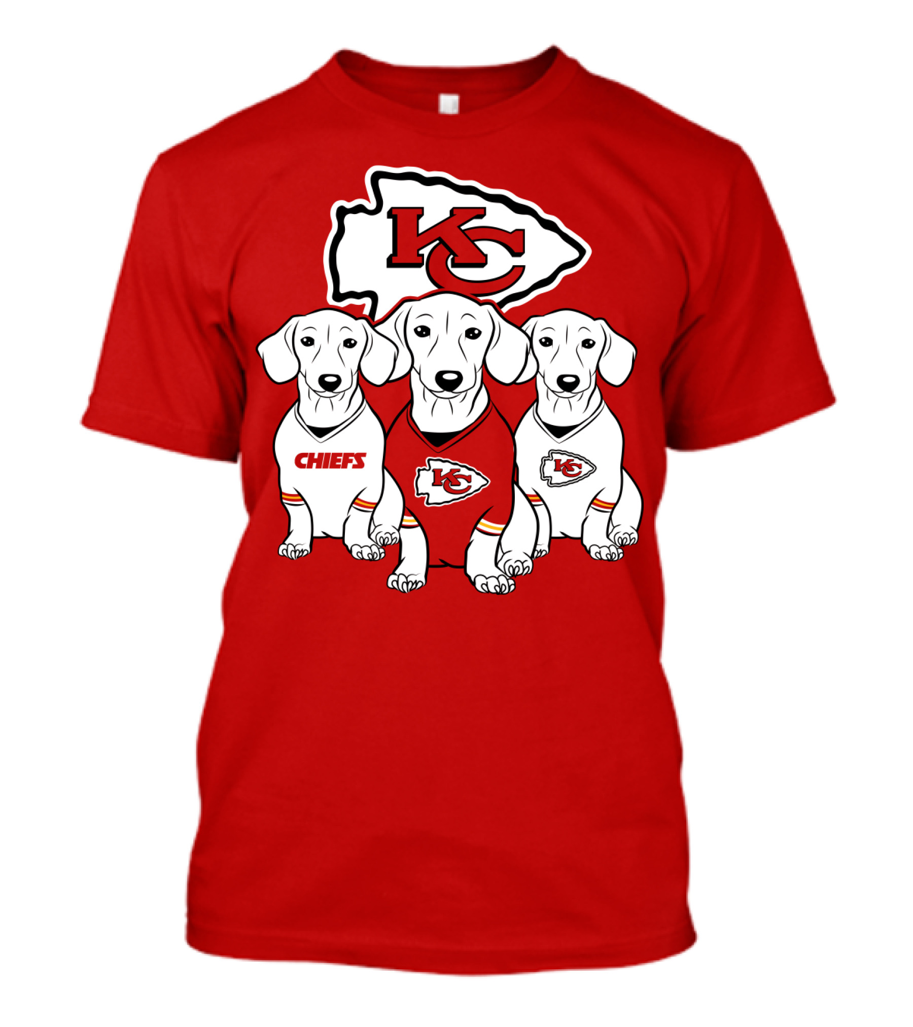 Kansas City Chiefs Dachshund Trio T-Shirt