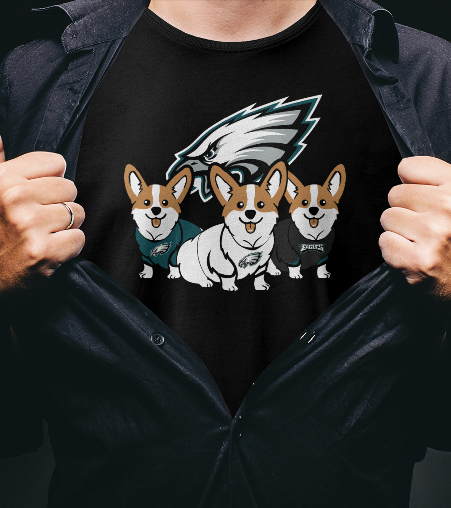 Philadelphia Eagles Corgi Trio T-Shirt
