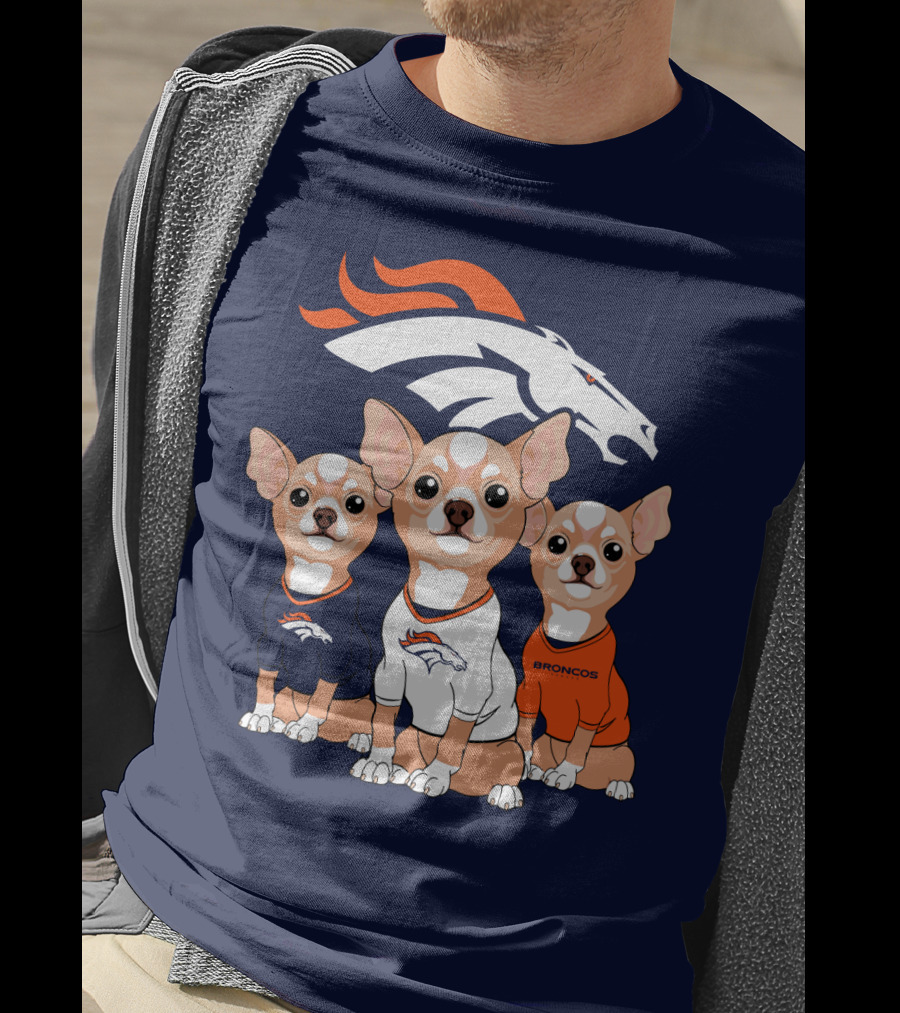 Denver Broncos Chihuahua Trio T-Shirt