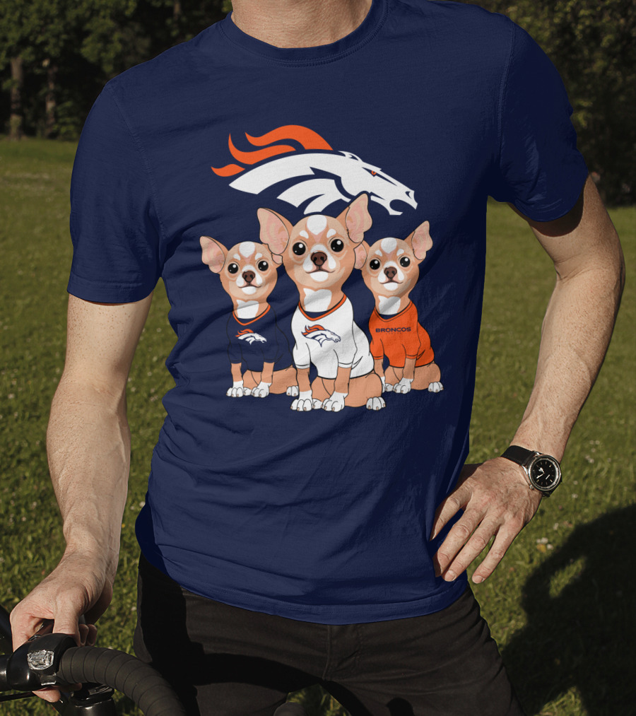 Denver Broncos Chihuahua Trio T-Shirt