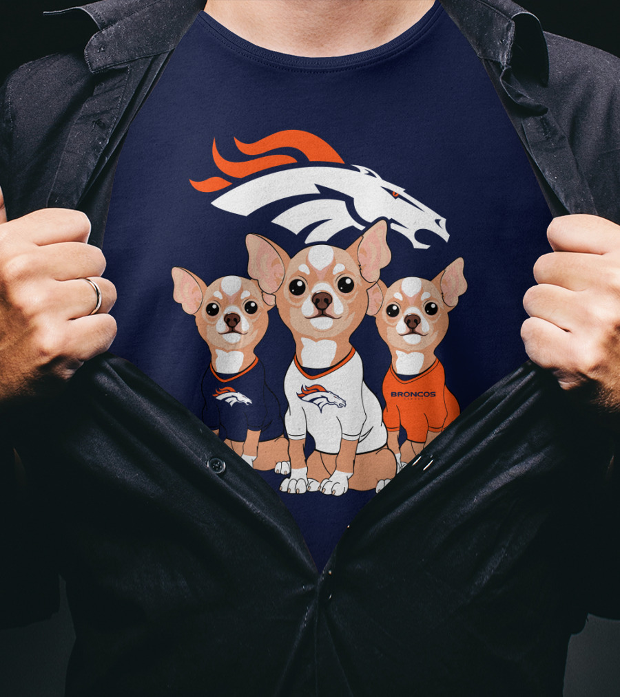 Denver Broncos Chihuahua Trio T-Shirt