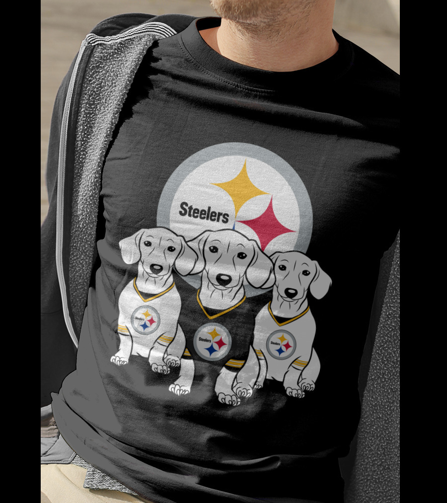 Steelers Dachshund Trio T-Shirt