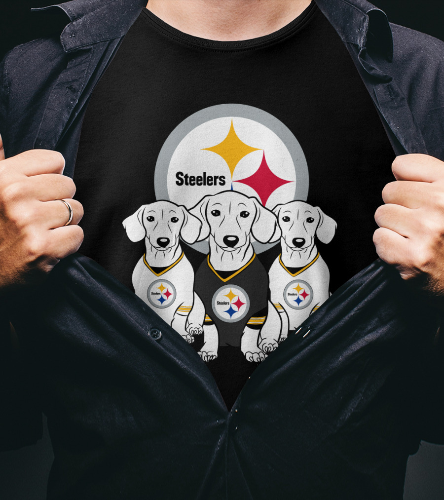 Steelers Dachshund Trio T-Shirt