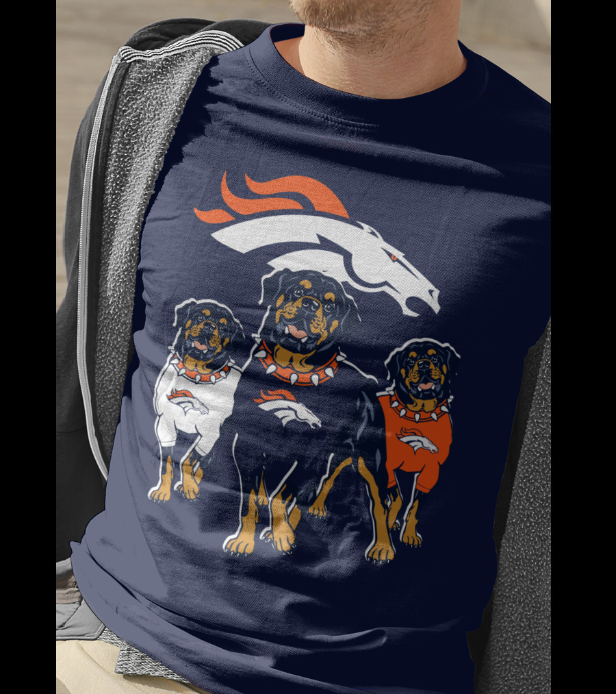 Rottweiler Dogs Denver Broncos T-Shirt