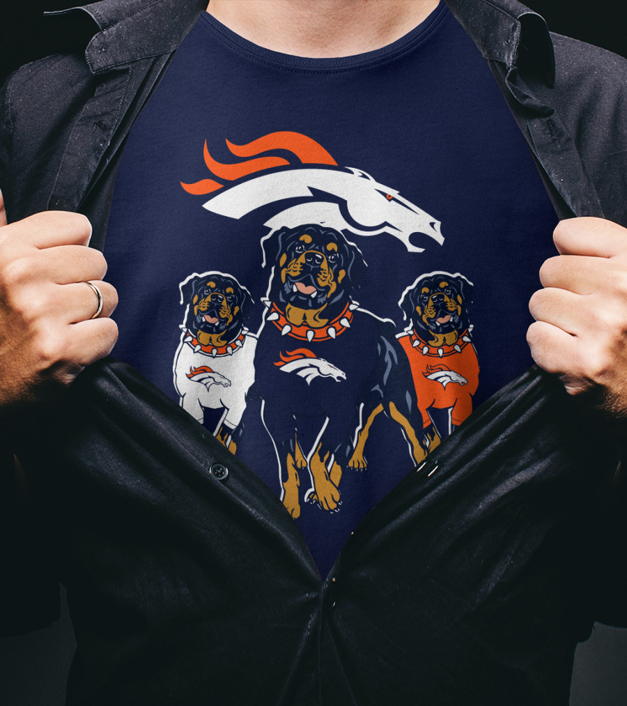 Rottweiler Dogs Denver Broncos T-Shirt