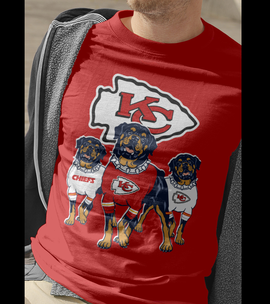 Kansas City Chiefs Rottweiler Trio T-Shirt