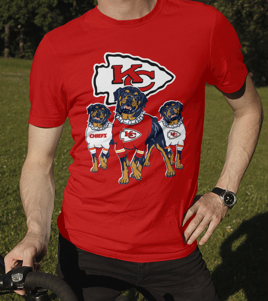 Kansas City Chiefs Rottweiler Trio T-Shirt