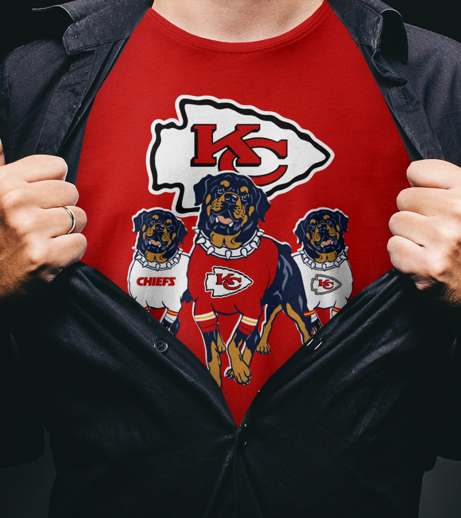 Kansas City Chiefs Rottweiler Trio T-Shirt