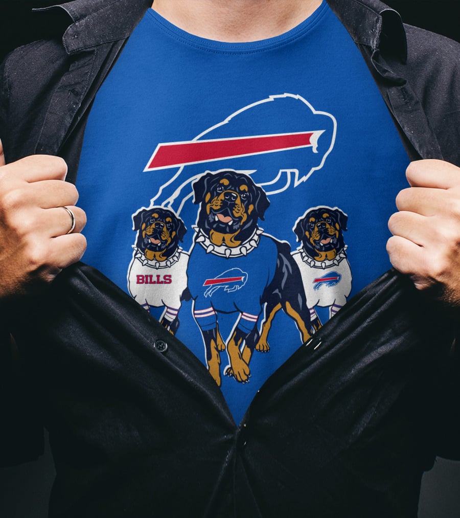 Buffalo Bills Rottweiler Trio Blue Spirit T-Shirt
