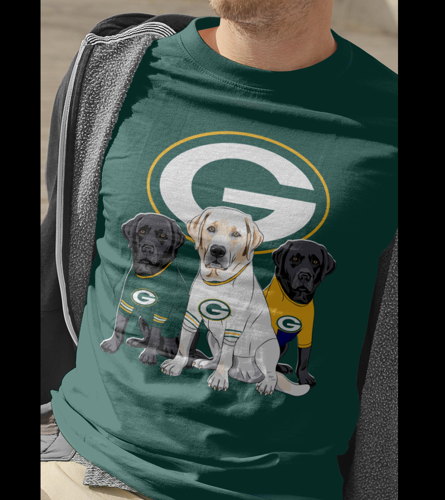 Green Bay Packers Labrador Retriever Trio T-Shirt