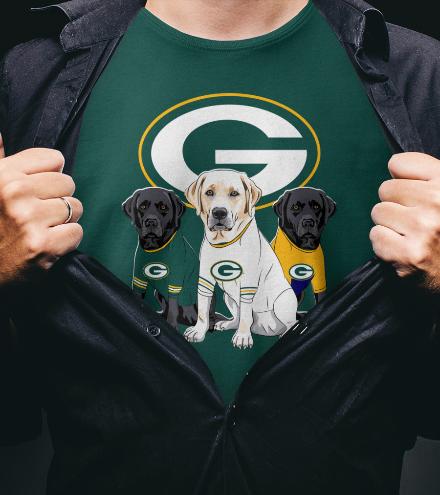 Green Bay Packers Labrador Retriever Trio T-Shirt