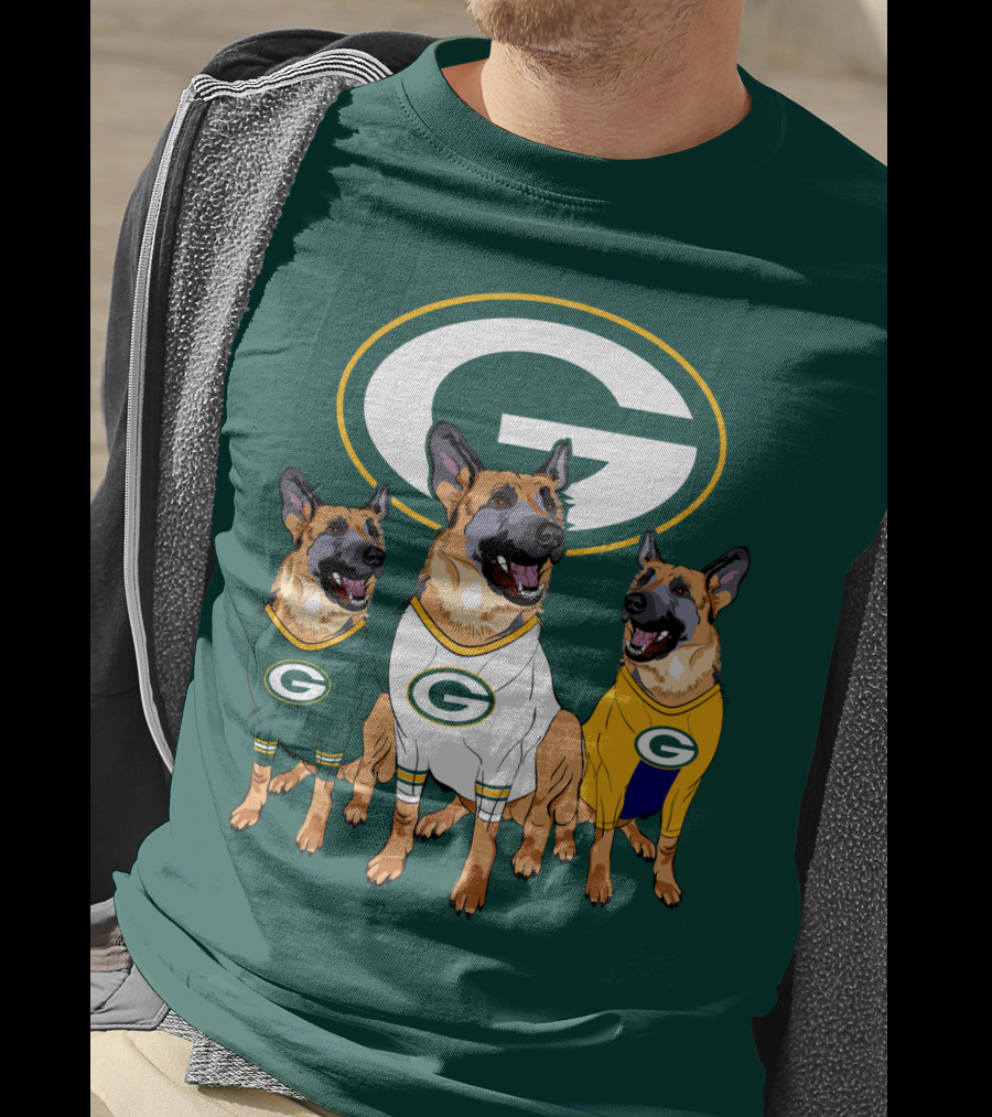 Green Bay Packers German Shepherd Trio T-Shirt