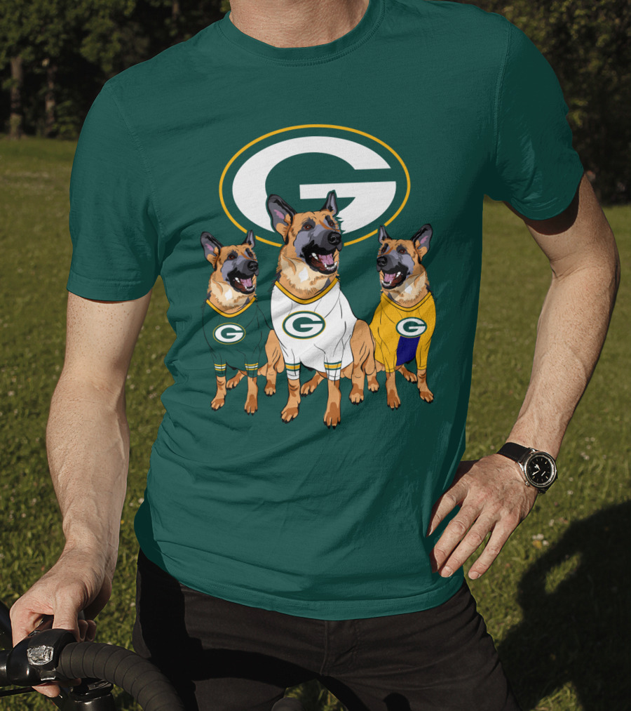 Green Bay Packers German Shepherd Trio T-Shirt