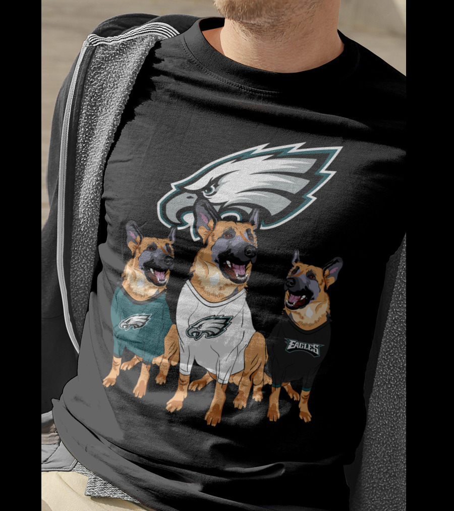Philadelphia Eagles German Shepherd Trio T-Shirt