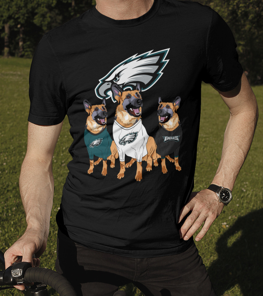 Philadelphia Eagles German Shepherd Trio T-Shirt
