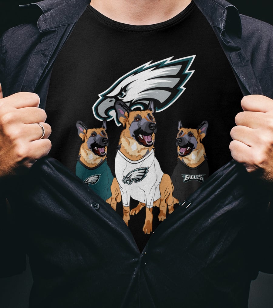 Philadelphia Eagles German Shepherd Trio T-Shirt
