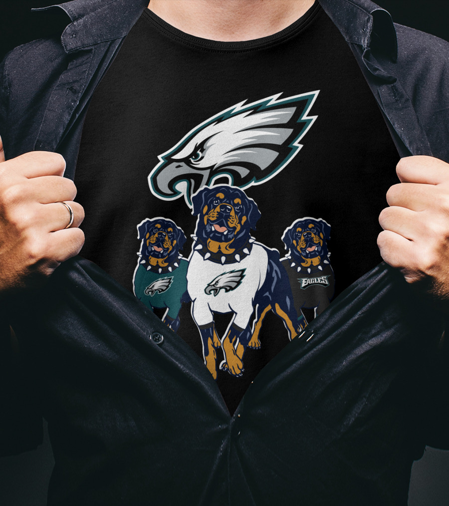 Philadelphia Eagles Rottweiler Trio T-Shirt