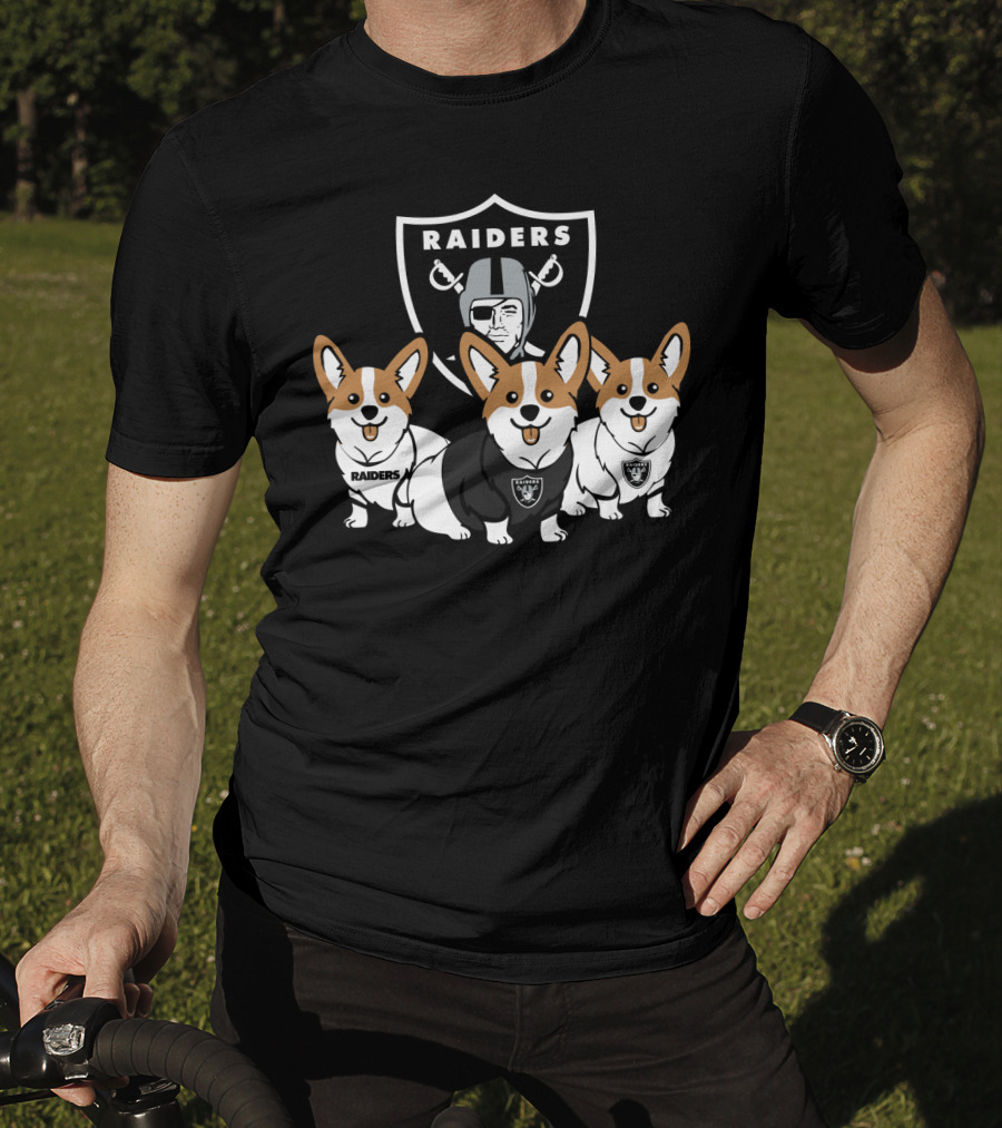 Las Vegas Raiders Corgi Dog T-Shirt
