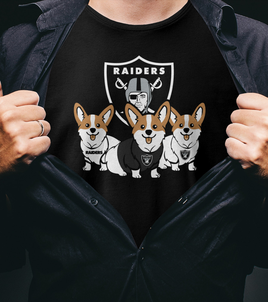 Las Vegas Raiders Corgi Dog T-Shirt
