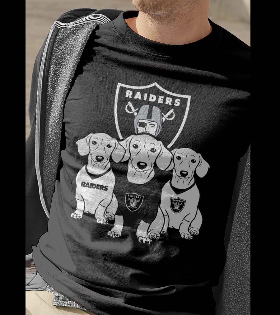 Las Vegas Raiders Dachshund Dog Trio T-Shirt