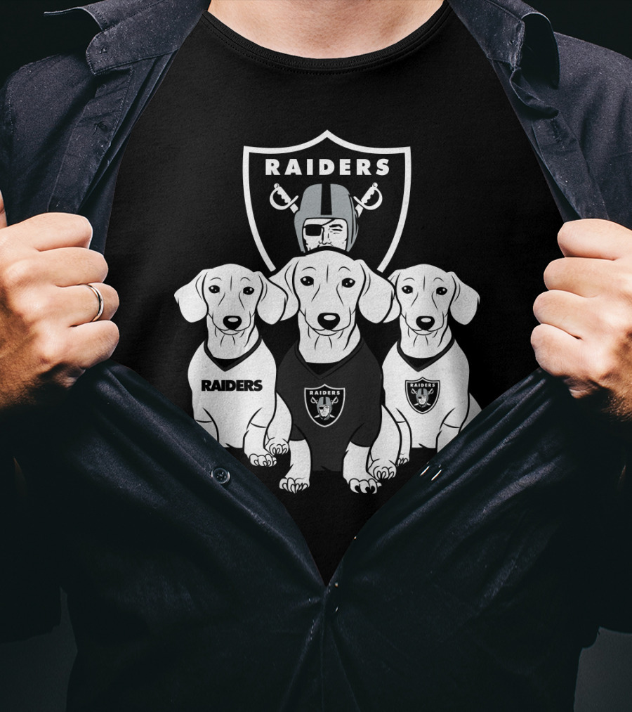 Las Vegas Raiders Dachshund Dog Trio T-Shirt
