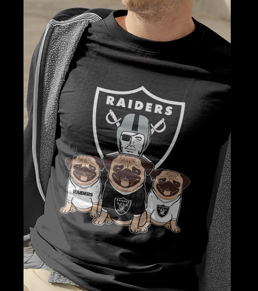 Las Vegas Raiders Pug In Team Gear T-Shirt