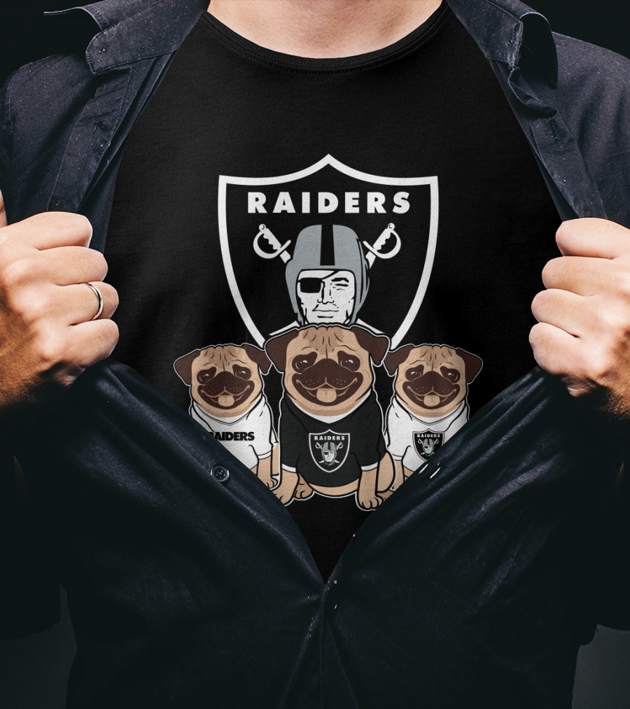 Las Vegas Raiders Pug In Team Gear T-Shirt