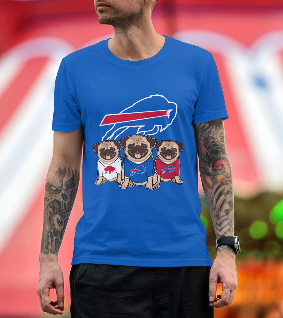 Buffalo Bills Pug Trio T-Shirt
