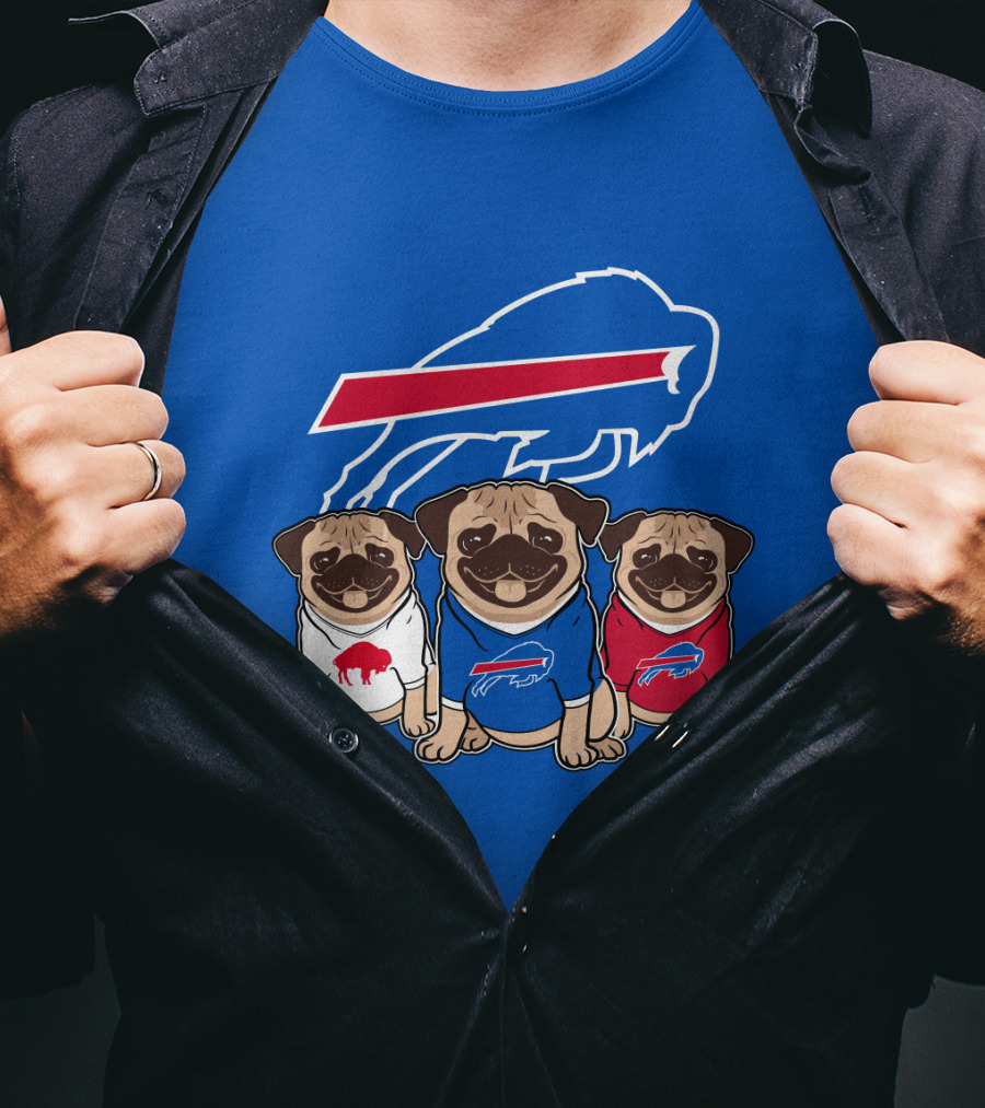 Buffalo Bills Pug Trio T-Shirt