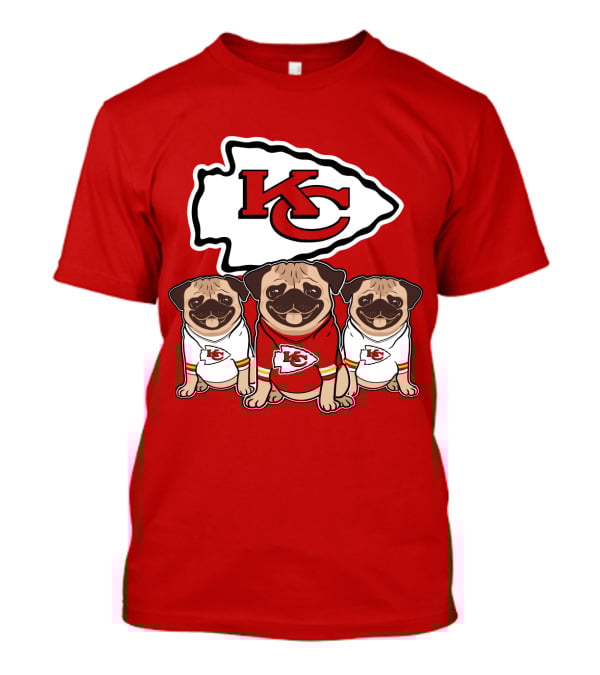 Kansas City Chiefs Pug Lovers Football Team T-Shirt