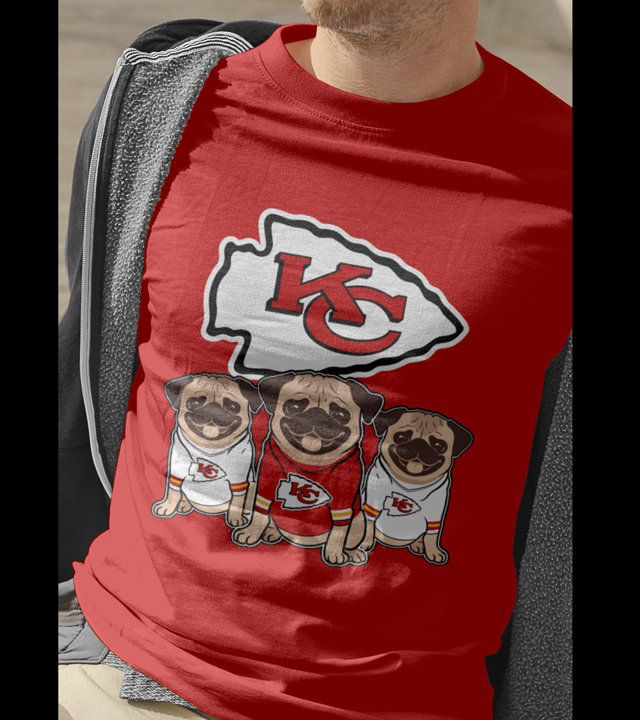 Kansas City Chiefs Pug Lovers Football Team T-Shirt