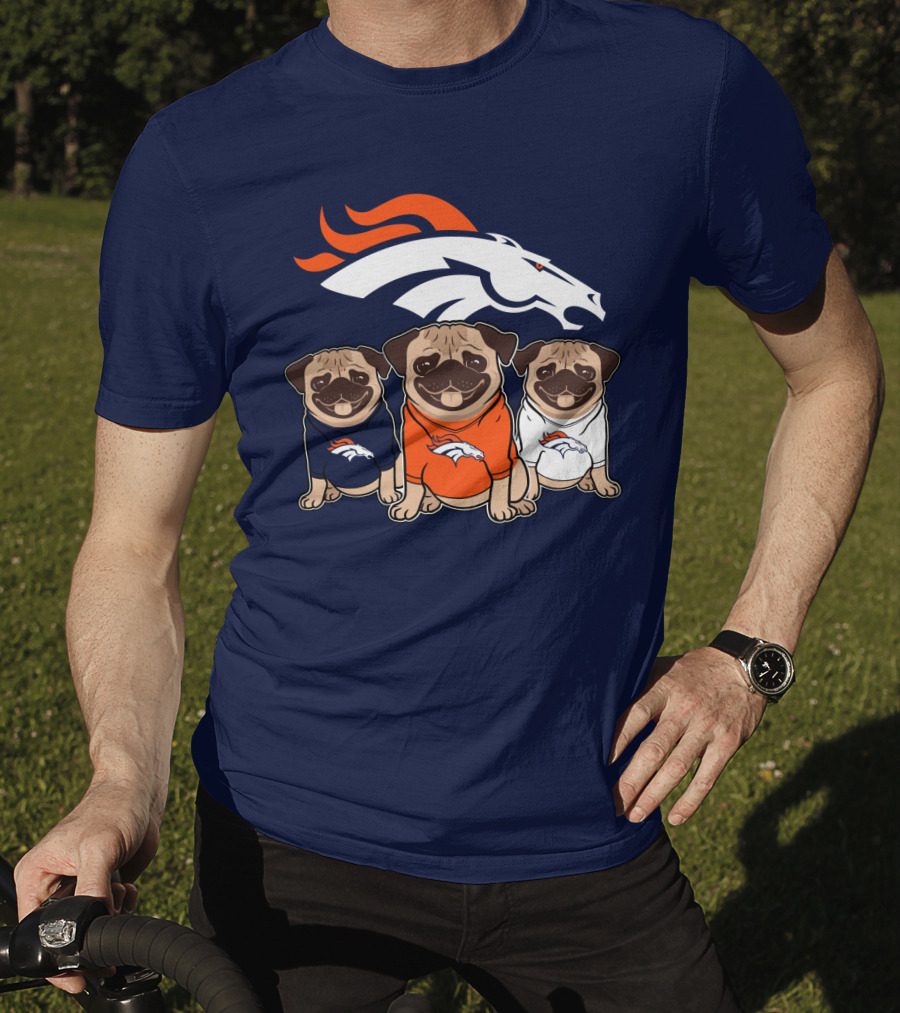 Pug Broncos Trio T-Shirt