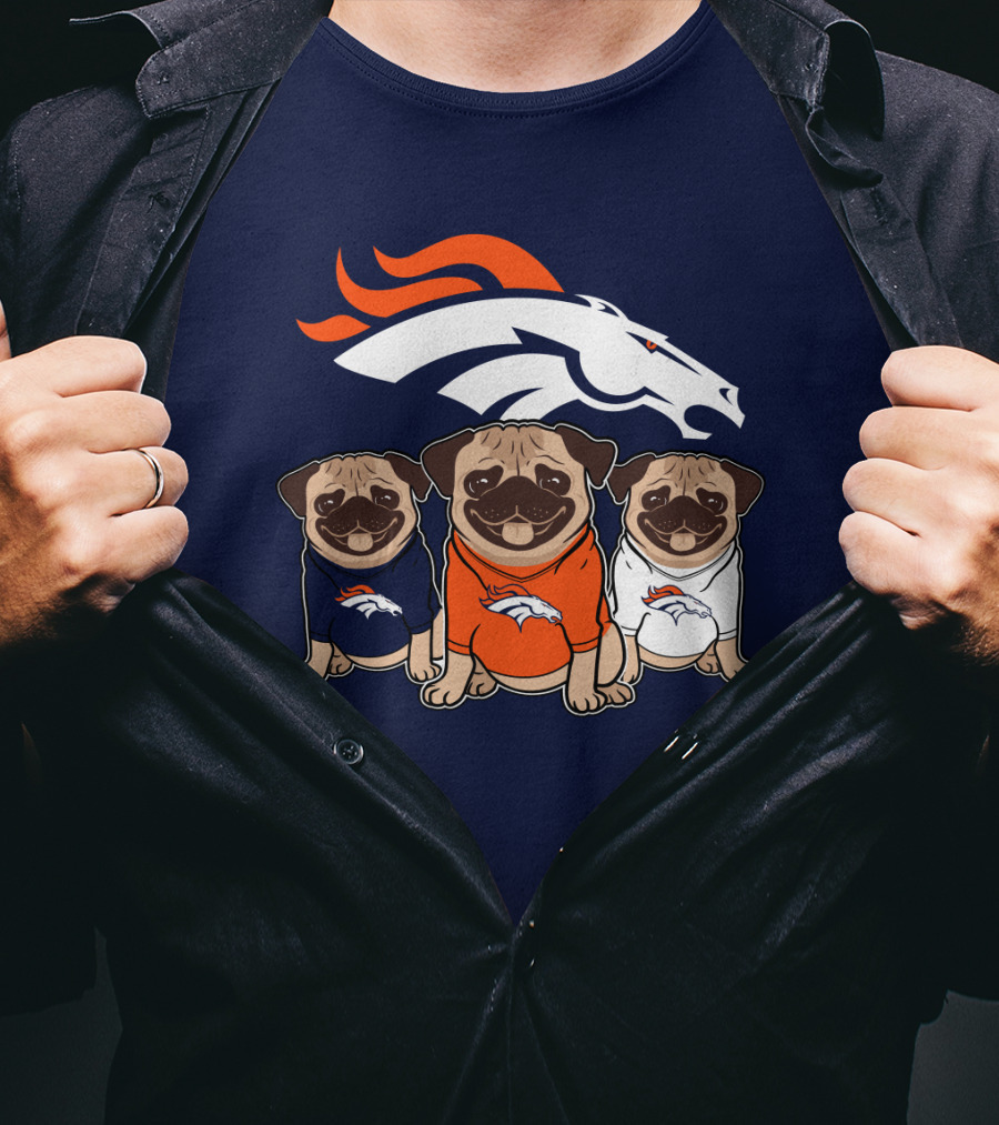 Pug Broncos Trio T-Shirt