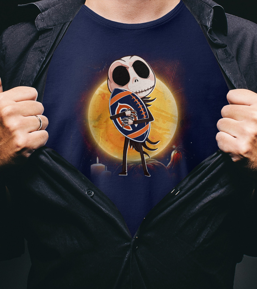 Jack Holding Bears Football In Moonlight T-Shirt