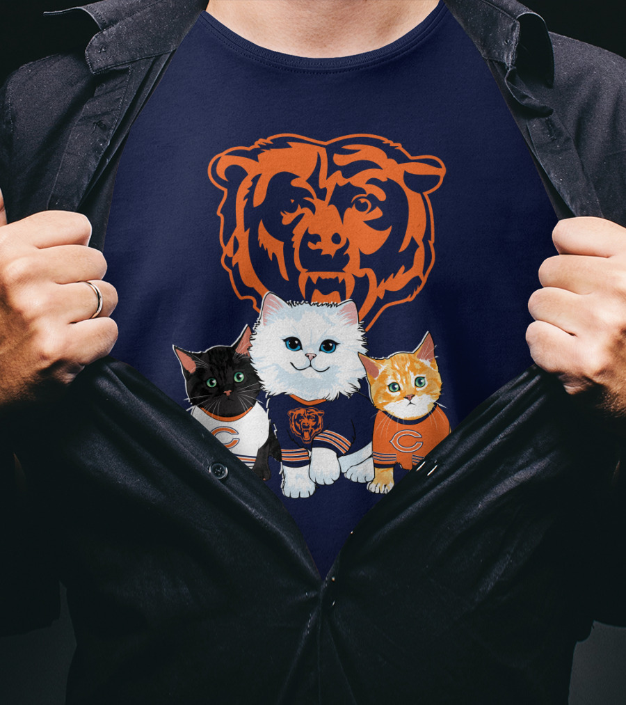 Chicago Bears Cat Trio T-Shirt